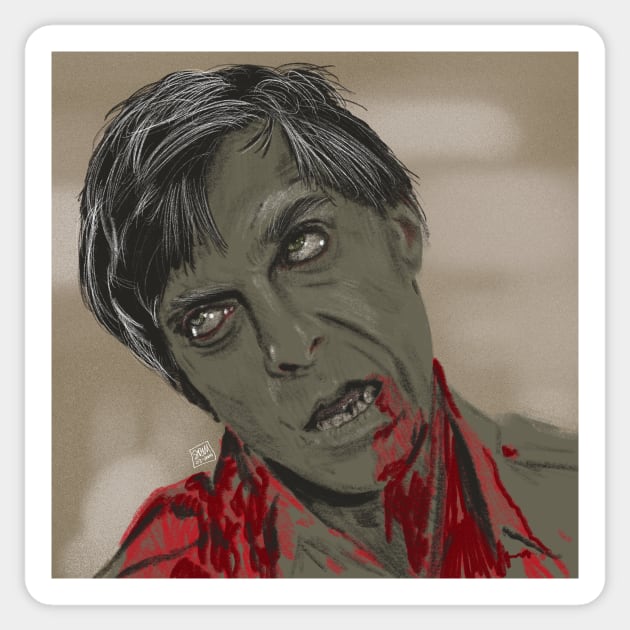 Stephen from Dawn of the Dead Sticker by horrormaps